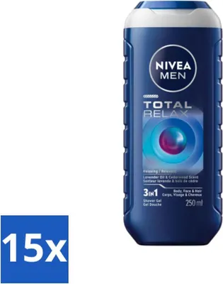 Immagine prodotto di NIVEA MEN - Gel doccia - Total Relax - 250 ml - Confezione risparmio - 15 pezzi