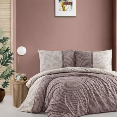 Produktbild von Bettwäsche 240x220 cm 3-teilig Braun Bettbezug klassisches Ornament Design in Braun, Beige und Cremetönen Diana P1