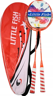 Produktbild von Federball Set 2 Schläger & Tasche - Buntes Badminton Spiel für Kinder & Erwachsene - Robust