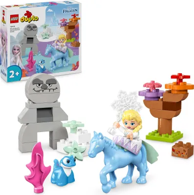 Produktbild von LEGO DUPLO | Disney Elsa und Bruni im Zauberwald, Eiskönigin-Spielzeug mit 4 Figuren für 2-jährige Kleinkinder, Vorschule-Geschenk für Mädchen und Jungen ab 2 Jahren, basiert auf Frozen 2 10418