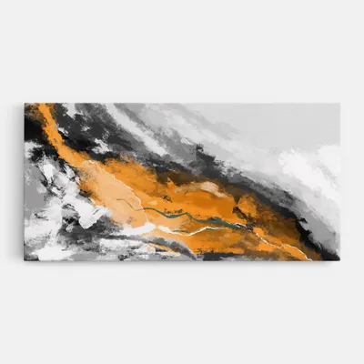 Produktbild von ARTHUB® Leinwandbild 40x80 cm, Orange Painting River | Wohnzimmerdekoration, Hängende Bilder, Wanddekoration, Heimdekoration, Abstrakte, Abstrakte Kunst