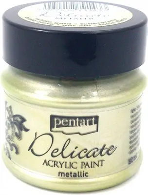 Zdjęcie produktu dla Farba metaliczna Delicate - Pentart - białe złoto / white gold 50ml
