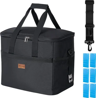 Produktbild von Packaway 4-lagige isolierte Kühltasche – Lunchtasche 40 Liter – Schwarz