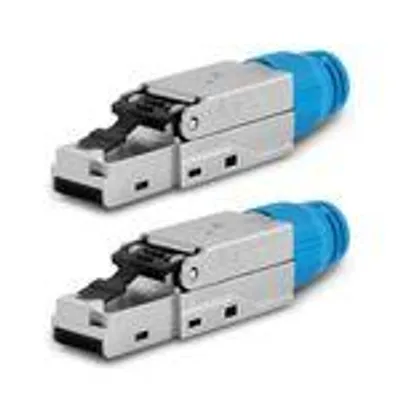 Produktbild von CAT8 CAT8.1 2x Netzwerk Stecker RJ45 Netzwerkstecker Werkzeuglos 2000 MHz Metall