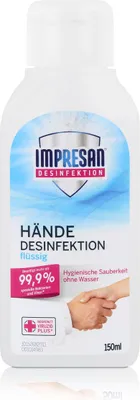 Produktbild von Impresan Hände Desinfektion flüssig 150ml - Ideal für unterwegs (1er Pack)