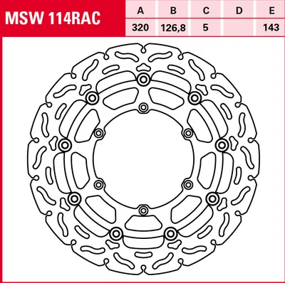 Produktbild von TRW Bremsscheibe Sportiv schwimmend MSW114RAC 625 SMC