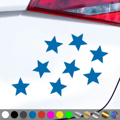 Produktbild von PantherPixel Sterneaufkleber Aufkleber Mehrteiliges Sterne Set Sticker Auto Geschenkidee Farbe Blau