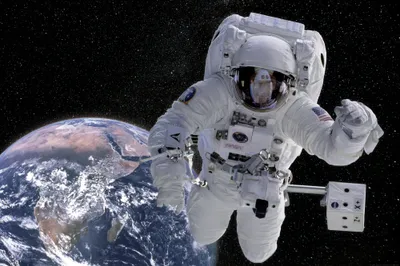 Produktbild von Der Weltraum Kunstdruck Bild - Astronaut, Weltraum-Mission (120 x 180 cm)