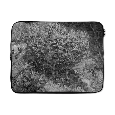 Produktbild von MuchoWow® Laptop Hülle 17 Zoll Laptoptasche Fliederbusch - Vincent van Gogh - Schwarz - Weiß - Zipper - Schutzabdeckung