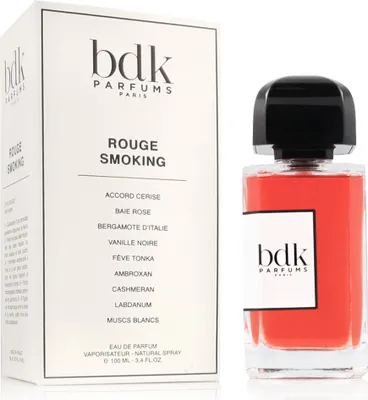 A product shot of a perfume bottle and its packaging.