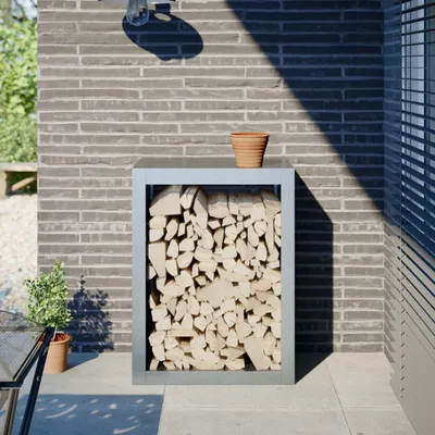 Produktbild von "2026 Promotion" Brennholzregal 60x40x80 cm Verzinkter Stahl - Kaminholzregale CC30858