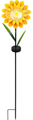Produktbild von Solar Blumenstecker Metall ca. 19x12,5x93 cm 6 LED warmweiß IP44 inkl Akku 6er Pack – dekorative Gartenbeleuchtung für Beet und Außenbereich