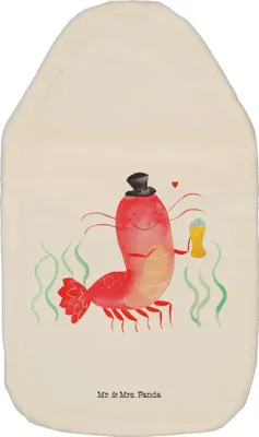 Produktbild von Mr. & Mrs. Panda Wärmflasche Hummer Weizen - Weiß - Geschenk, Bier, Plüsch, Kneipe, Wärmekissen, Gasthaus, Garnelen, gummi, Wärmflaschen mit Bezug, Kochen, Meer
