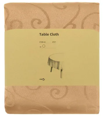 Image de vidaXL, lot de 5 nappes rondes, couleur beige, diamètre 180 cm