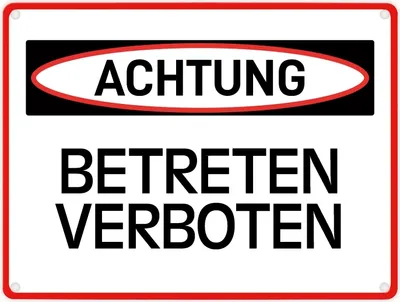 Produktbild von Betreten verboten Warn- und Hinweisschild im modernen Design Warnschild Hinweis