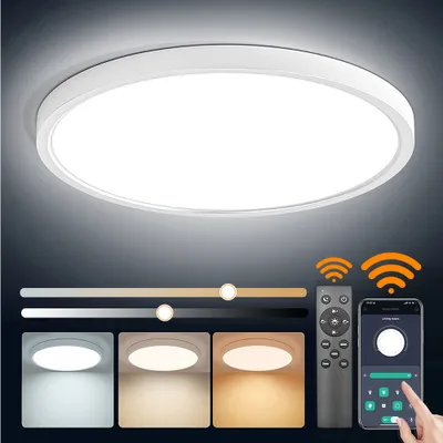 Obrázek produktu pro Ultra tenké 38W 40CM led stropní světlo bílé stmívatelné stropní svítidlo, dálkové ovládání APP, pro kuchyň obývací pokoj balkon předsíň koupelna ložnice