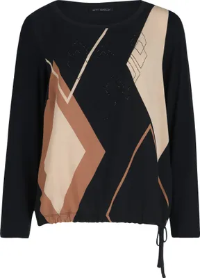 Produktbild von Shirt Kurz 1/1 Arm 9875 Black/Beige Größe 38