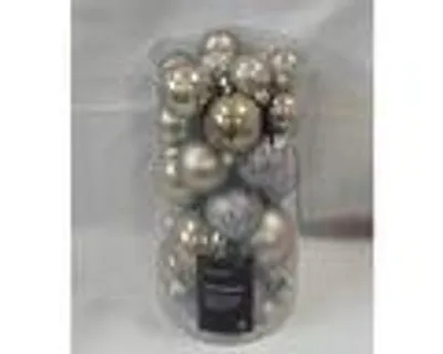 Produktbild von Weihnachtskugeln Kunststoff 4-6cm 30 Stück - Rauchgrau