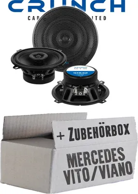 Produktbild von Lautsprecher Boxen Crunch GTS52 - 13cm 2-Wege Koax GTS 52 Auto Einbauzubehör - Einbauset passend für Mercedes Vito Viano W639 Front Heck - justSOUND