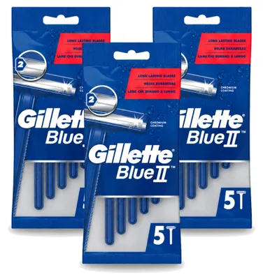 Immagine prodotto di 3 rasoi usa e getta Gillette Blue II - confezione  - 3 pezzi