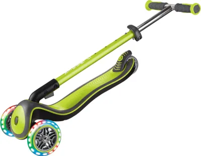 Obrázek produktu pro GLOBBER ELITE DELUXE LIGHTS - Dětská koloběžka, 120/80 mm, ABEC 5, 3 kola, výškově nastavitelná, LED kolečka, limetkově zelená