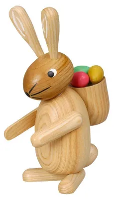 Produktbild von Osterdekoration Osterhase mit Korb natur HxB 17,5x12,5cm NEU