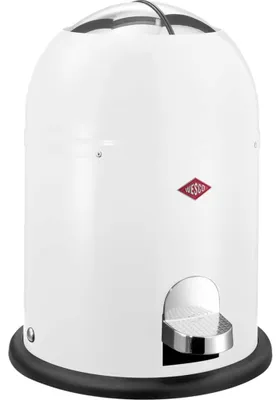 Image de Wesco Mini Master Poubelle à pédale pour cosmétiques, Poubelle, Poubelle, Poubelle pour cosmétiques, tôle d'acier, blanc, 6 L, 180112-01