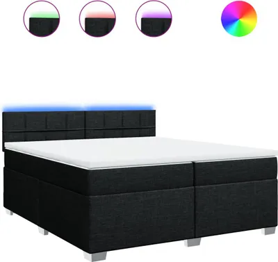Immagine prodotto di vidaXL Letto a molle con materasso nero 200x200 cm in tessuto