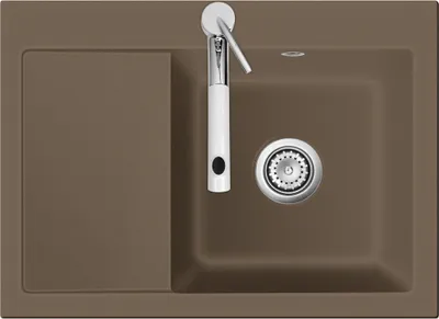 Produktbild von Flächenbündige Spüle MERA 70 F Fango mit Becken rechts u. Handbetätigung