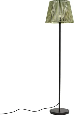 Zdjęcie produktu dla Zewnętrzna lampa podłogowa czarna z zielonym kloszem ze sznura IP44 - Virginia Jayla
