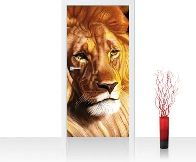 Obrázek produktu pro Fototapeta na dveře z netkané textilie PREMIUM PLUS č. 1019 - 91x211 cm Lví král zvířat