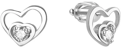 Image de Boucles d'oreilles cœur en argent AGUP1472S