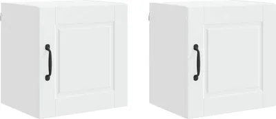 Produktbild von vidaXL Wandschrank PORTO 2 pcs Weiß Holzwerkstoff