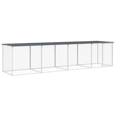 Zdjęcie produktu dla vidaXL Klatka dla kurcząt z dachem antracyt 403x98x90 cm Stal ocynkowana