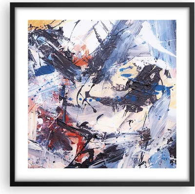 Produktbild von Gerahmtes Poster - Schwarzer Rahmen - Abstraktion verschüttet Farben - 50x50 cm - Wand Bild - Wanddeko - Wandbilder - Kunstposter - Wandposter - Bilderrahmen - Bilder - Kunstdruck - P2BAC50x50-4383
