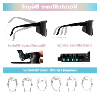 Produktbild von Sportbrille für Herren und Damen - Fahrradbrille mit UV400 Schutz, winddicht und verstellbar für verschiedene Aktivitäten