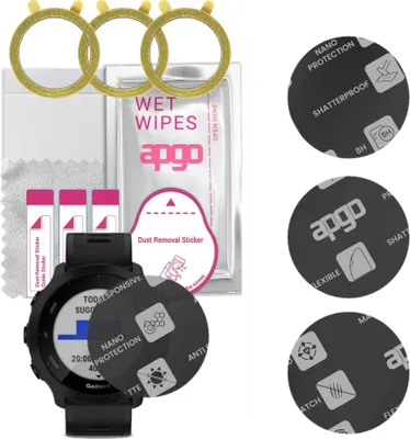 Produktbild von apgo 3 Stück Schutzglas, Matt, kompatibel mit Garmin Forerunner 55 Smartwatch, Hybrid 8H, Ersatz für Hartglas, Displayschutzglas, Bildschirmschutz, Displayschutz, kratzfest