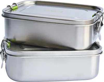 Zdjęcie produktu dla Stalowy Lunchbox 2 sztuki, pojemniki na żywność 1,1L
