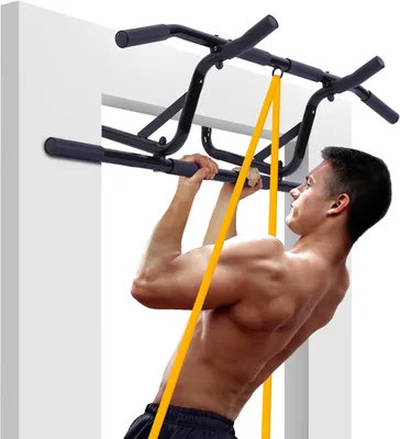 Produktbild von AthleticPro Klimmzugstange für Türrahmen, Ohne Bohren, 4 Griffmölichkeiten, Pull-up Bar für Türen von 60-90 cm mit Extra Breiter Türauflage bis 140kg