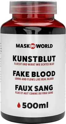 Produktbild von Kunstblut Flasche 500 ml – Filmblut Menge: 2