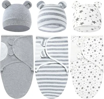 Imagen del producto de Mantas para bebé, confeccionadas en algodón orgánico, paquete de 3 unidades, para bebés de 0 a 3 meses