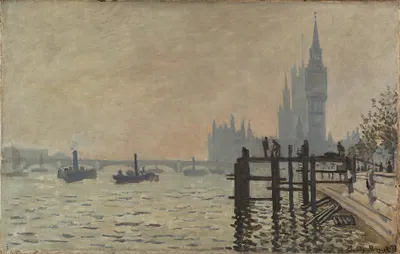 Produktbild von Legendarte - Kunstdruck auf Leinwand - Die Themse Bei Westminster - Claude Monet - Wanddeko, Canvas cm. 60x90