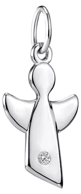 Produktbild von MATERIA Kinder Anhänger Schutzengel April Geburtsstein Kinderkette 925 Silber KA-459-weiß
