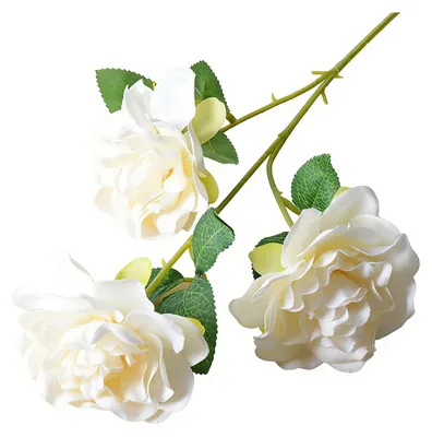 Produktbild von Künstliche Gardenienblüte mit 3 Blütenköpfen, realistischer Blumenstrauß aus Kunstseide für Vase, Tischdekoration, DIY-Tischdekoration für Partys und Hochzeiten