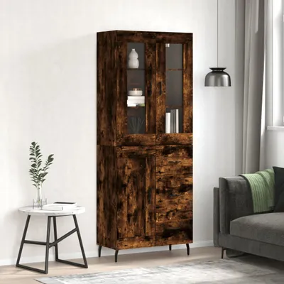 Produktbild von Highboard Räuchereiche 69,5x34x180 cm Holzwerkstoff