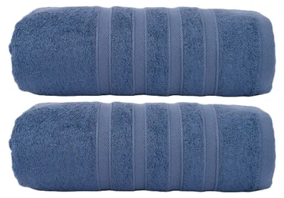 Produktbild von 2er Pack Saunatuch 70x200 cm Baumwolle Weich Soft Frottee Saugfähig Saunatücher, Farbe:blau