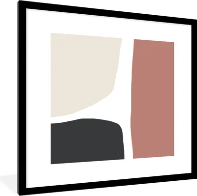 Produktbild von MuchoWow® Gerahmtes Poster Pastell - Abstrakt - Design 40x40 cm - Poster mit Schwarzem Bilderrahmen Wandposter Rahmen Foto Bilder - Poster - Plakat im Rahmen