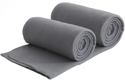 Produktbild von 2er Set Fleecedecken aus 100% recyceltem Material + OEKO-TEX  130x160 ca. 400 g - grau mit Anti-Pilling und Kettelrand