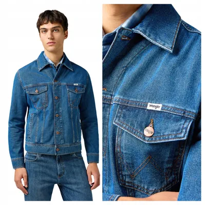 Produktbild von WRANGLER | Classic Denimjacke für Herren, Stonewash, normale Passform, Größe M