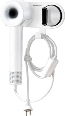 Produktbild von Wandhalterung Haartrocknerhalter, für alle magnetischen Hochgeschwindigkeitsföne mit Kabelhaken Weiß ABS | Badezimmer Haartrockner Aufbewahrung